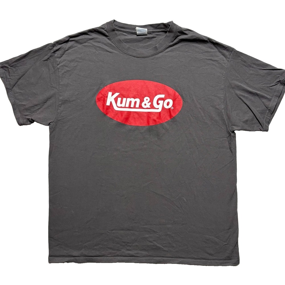 Kum & Go Shirt Mens XL Gray Gas Station Logo Graphic Tee Port & Company